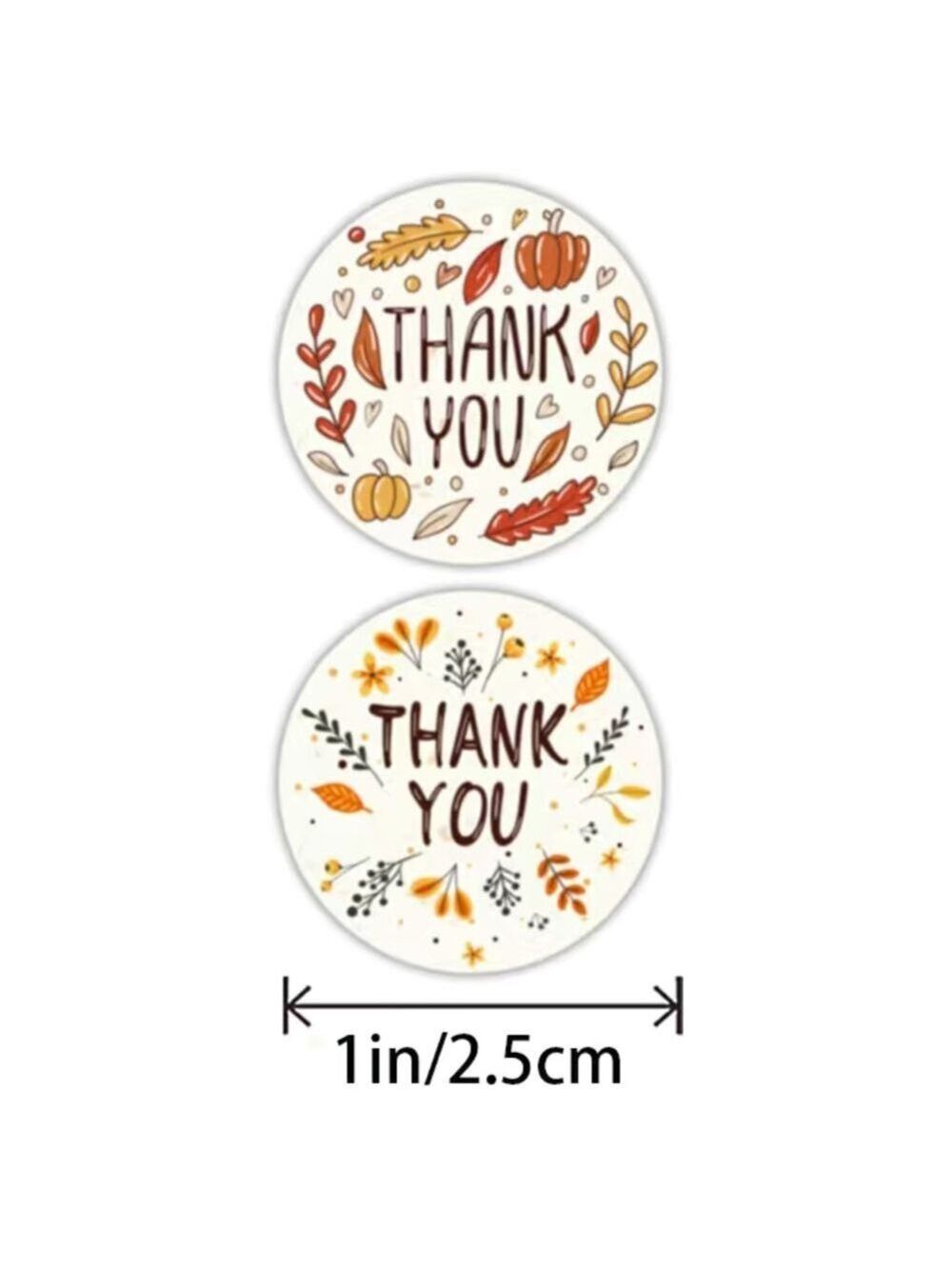 500 Thank You Fall Leaves 1” Round Stickers PRICE IS FIRM - Picture 2 of 3